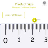 Hologram Flat Round Sequins 3mm, 200 Grams - Buttercup + Dark Red