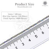 Crystal Bicone Round Beads Line | 2MM | Rainbow Purple Grey 10 Lines | Per Line Approx 180 Pieces | Total Approx 1800 Pieces