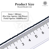 Crystal Bicone Round Beads Line | 2MM | Black 20 Lines | Per Line Approx 180 Pieces | Total Approx 3600 Pieces