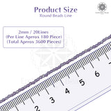 Crystal Bicone Round Beads Line | 2MM | Rainbow Light Purple 20 Lines | Per Line Approx 180 Pieces | Total Approx 3600 Pieces