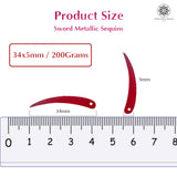 Sword Shape Metallic Sequins 34x5mm, 200 Grams - Light Brown + Dark Red