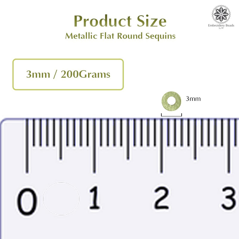 Metallic Flat Round Sequins 3mm - Gold