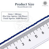 Crystal Bicone Round Beads Line | 2MM | Navy Blue 20 Lines | Per Line Approx 180 Pieces | Total Approx 3600 Pieces