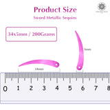 Sword Shape Metallic Sequins 34x5mm, 200 Grams - Light Brown + Hot Pink