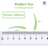 Sword Shape Flat Opaque Sequins 34x5mm - Sky Blue+Blue+Pastel Green+Mehandi Green
