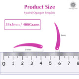 Sword Shape Flat Opaque Sequins 34x5mm - 400 Grams - Orange+Bright Yellow+Pink+Magenta+Sky Blue+Blue+Mehndi Green+Pastel Green