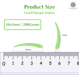Sword Shape Flat Opaque Sequins 34x5mm - Pink+Magenta+Pastel Green+Mehndi Green