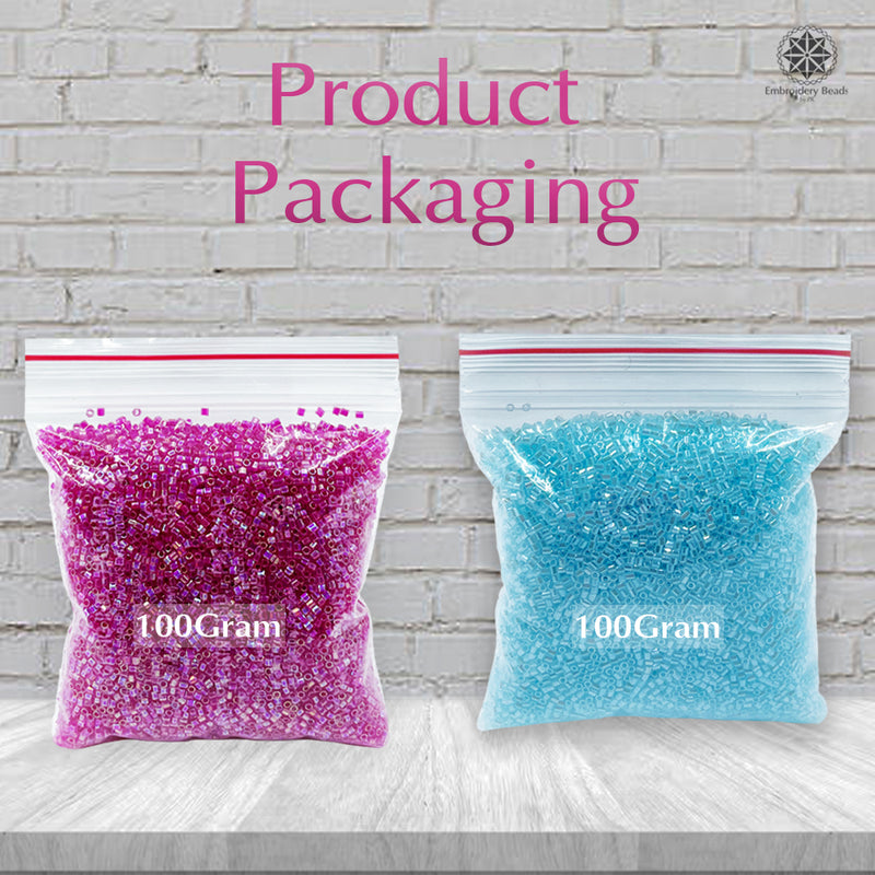 Miyuki Microcut Glass Beads Luster 1mm, Rainbow pink+Sky blue, 200 Grams