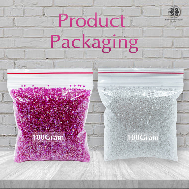 Miyuki Microcut Glass Beads Luster 1mm, Rainbow pink+White, 200 Grams