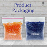 Miyuki Microcut Glass Beads Luster 1mm, Orange+Royal blue, 200 Grams