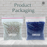 Miyuki Microcut Glass Beads Luster 1mm, Royal blue+Silver, 200 Grams