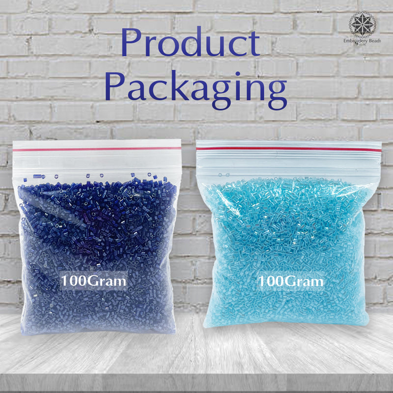 Miyuki Microcut Glass Beads Luster 1mm, Royal blue+Sky blue, 200 Grams