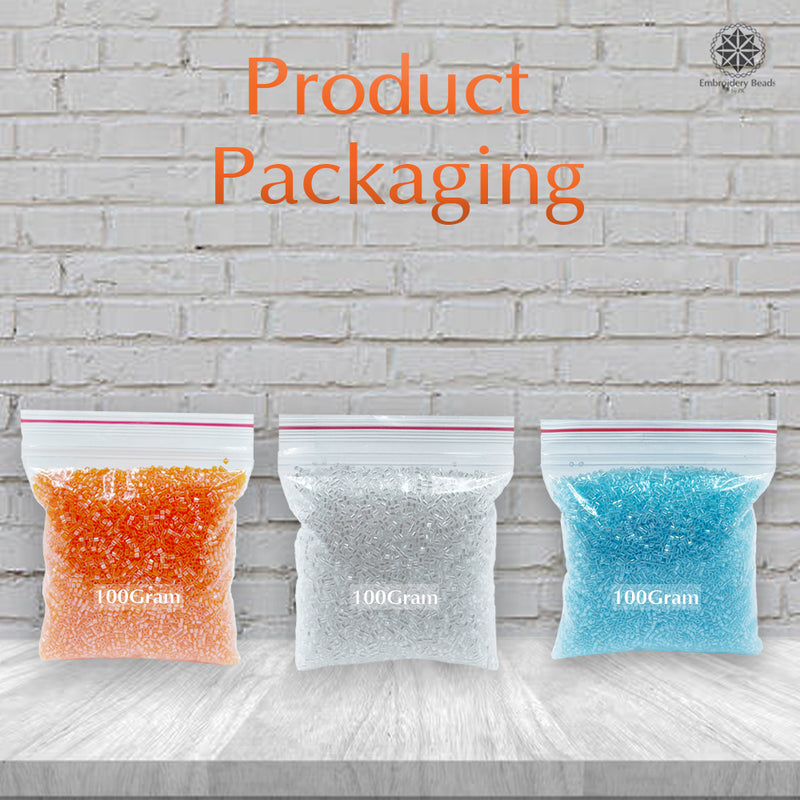 Miyuki Microcut Glass Beads Luster 1mm, Sky Blue+Orange+White, 450 Grams