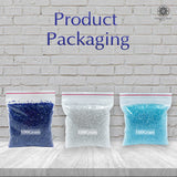 Miyuki Microcut Glass Beads Luster 1mm, White+Royal Blue+Sky Blue, 300 Grams