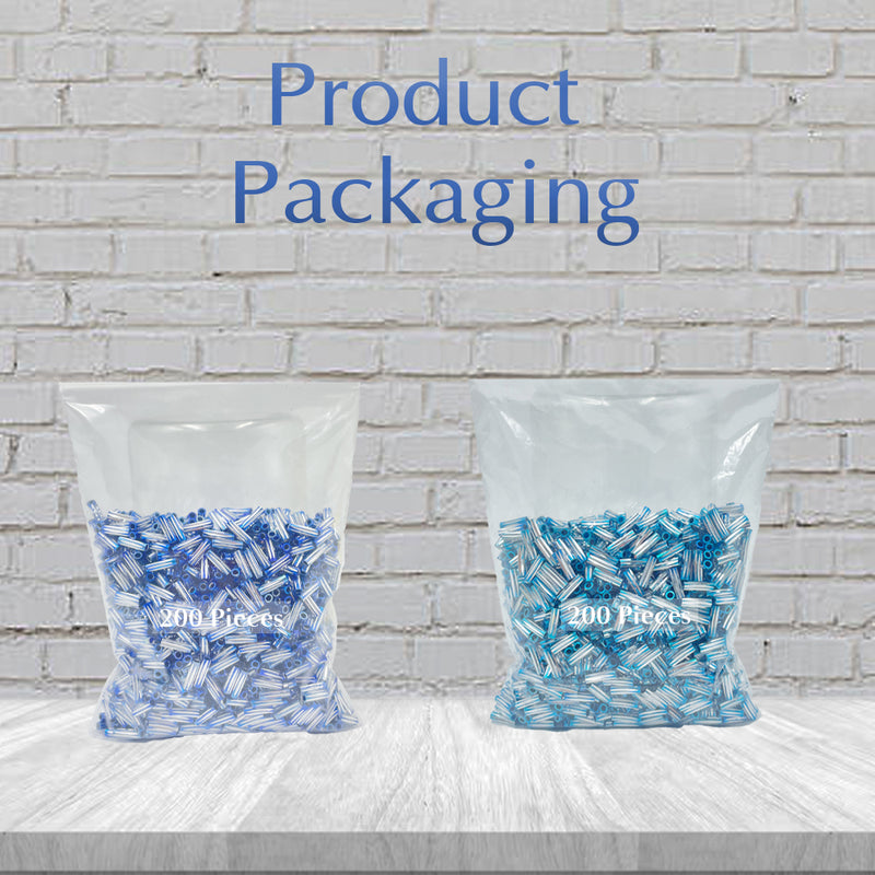 Twisted Metallic Cylinder Shape Beads Mix 10mm, Blue+Dark Blue (400 Pieces) Making Embroidery Craft DIY Work Jewellery