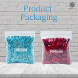 Hologram Flat Round Sequins 3mm, 200 Grams - Green + Dark Red