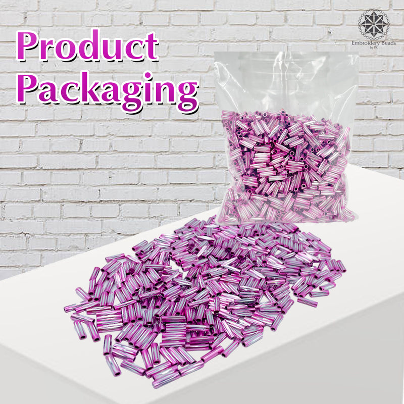 Twisted Metallic Cylinder Shape Beads 10mm, Pink (100 Pieces)