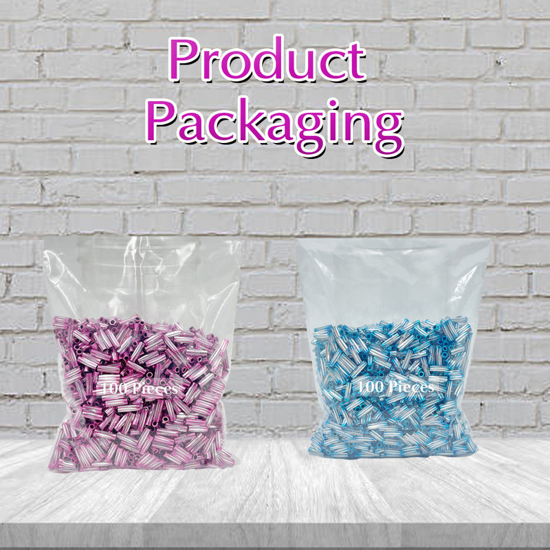 Twisted Metallic Cylinder Shape Beads Mix 10mm, Blue+Pink (200 Pieces) Making Embroidery Craft DIY Work Jewellery