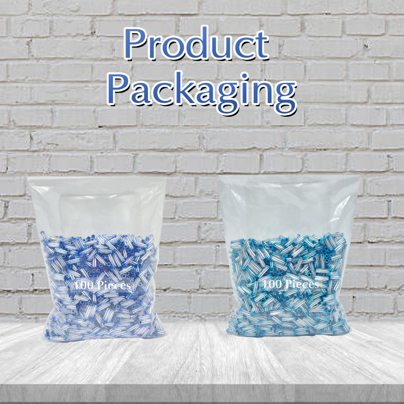 Twisted Metallic Cylinder Shape Beads Mix 10mm, Blue+Dark Blue (200 Pieces)