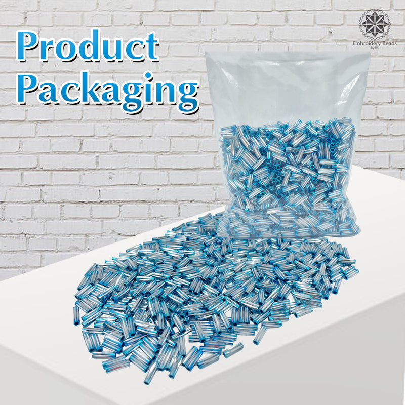 Twisted Metallic Cylinder Shape Beads 10mm, Blue (100 Pieces)