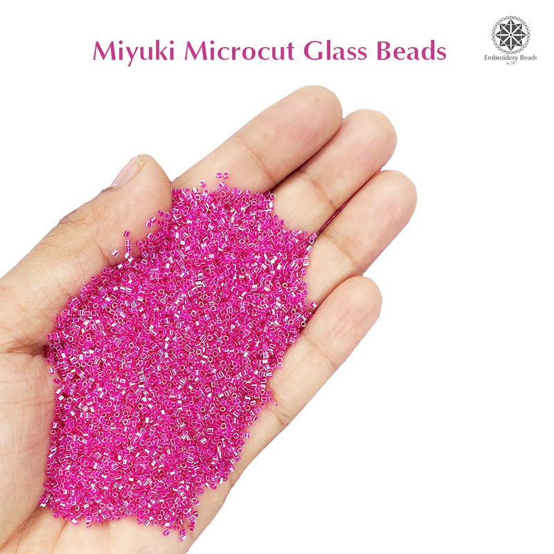 Miyuki Microcut Glass Beads Luster 1mm, Rainbow Pink, 100 Grams
