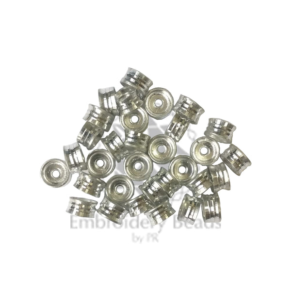 Ring Shape Cylindrical Beads Silver