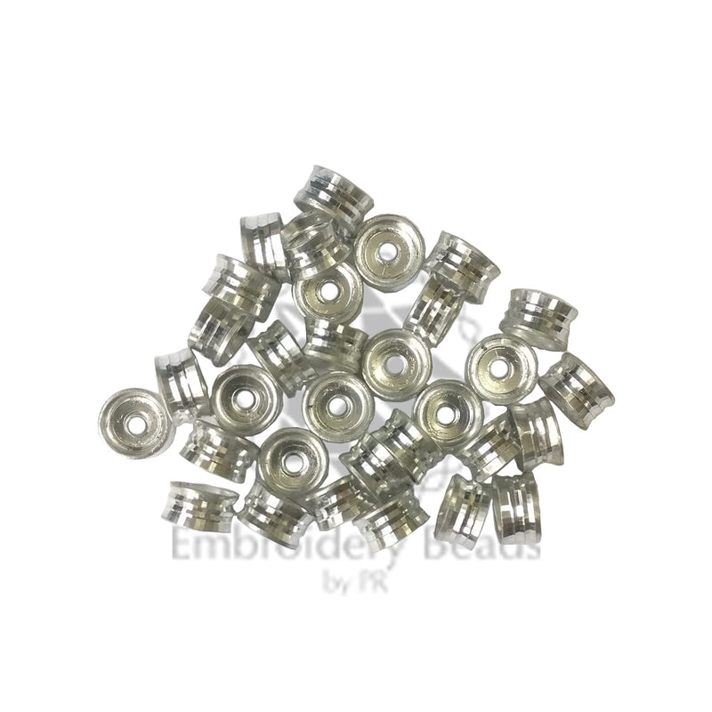 Ring Shape Cylindrical Beads Silver