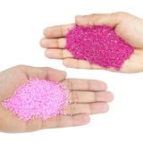 Miyuki Microcut Glass Beads Luster 1mm, Baby Pink+White, 200 Grams