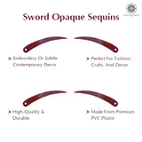 Sword Shape Flat Opaque Sequins 34x5mm, 100 Grams - Coffee