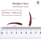 Sword Shape Flat Opaque Sequins 34x5mm, 100 Grams - Coffee