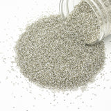 Miyuki Microcut Glass Beads Luster 1mm, Silver, 100 Grams