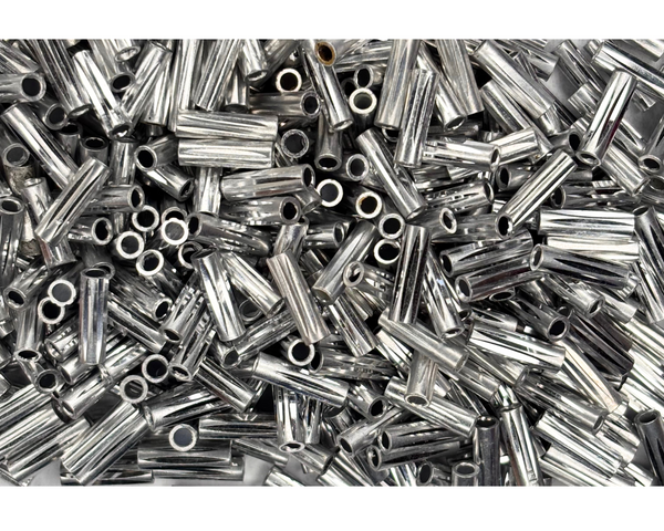 Embroidery Beads, Twisted Metallic Cylinder Shape Beads 10mm, Silver (100 Pieces) Making Embroidery Craft DIY Work Jewellery