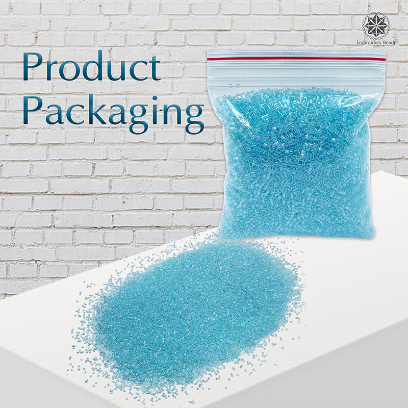 Miyuki Microcut Glass Beads Luster 1mm, Sky Blue, 100 Grams