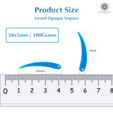 Sword Shape Flat Opaque Sequins 34x5mm, 100 Grams - Blue