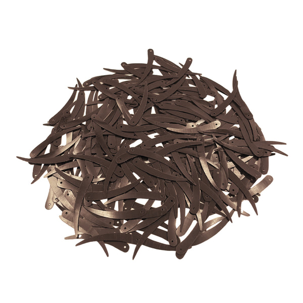 Sword Shape Flat Opaque Sequins 34x5mm, 100 Grams - Brown