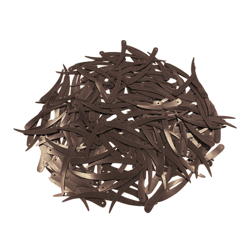 Sword Shape Flat Opaque Sequins 34x5mm, 100 Grams - Brown