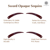 Sword Shape Flat Opaque Sequins 34x5mm, 100 Grams - Brown