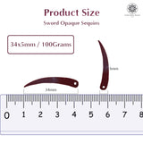 Sword Shape Flat Opaque Sequins 34x5mm, 100 Grams - Brown