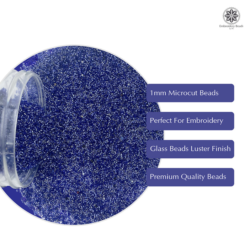 Miyuki Microcut Glass Beads Luster 1mm, Royal Blue, 100 Grams