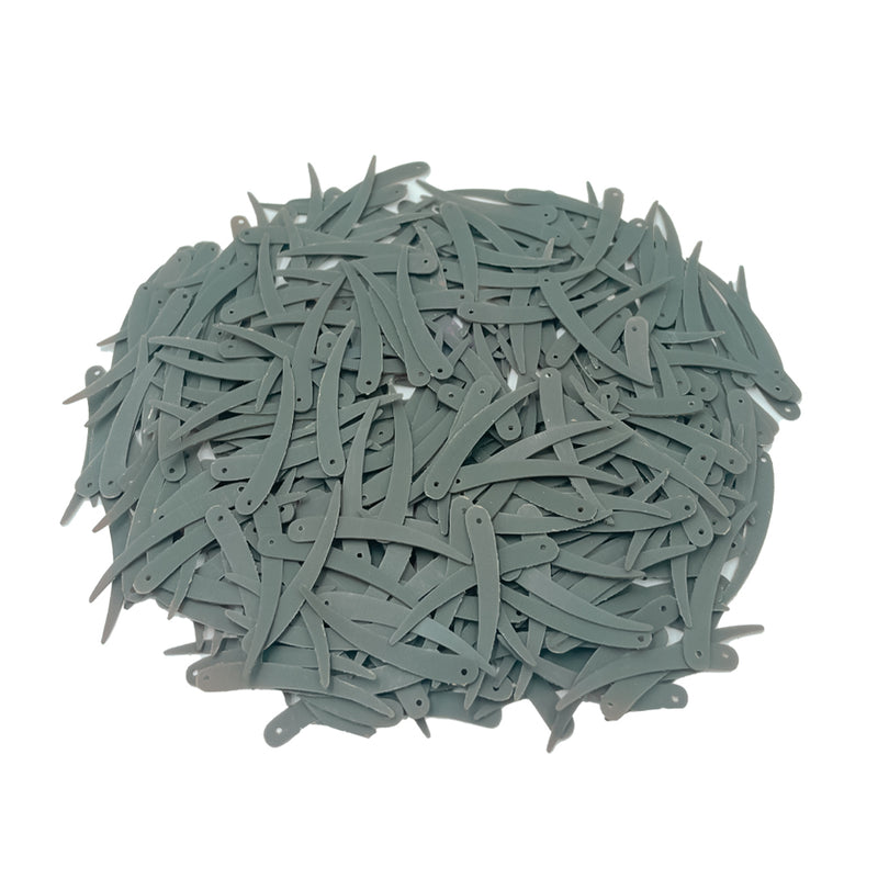 Sword Shape Flat Matte Sequins 34x5mm, 100 Grams - Shadow Lime
