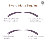 Sword Shape Flat Matte Sequins 34x5mm, 100 Grams - Dark Brown