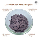 Sword Shape Flat Matte Sequins 34x5mm, 100 Grams - Dark Brown