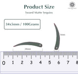 Sword Shape Flat Matte Sequins 34x5mm, 100 Grams - Olive Night