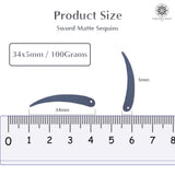 Sword Shape Flat Matte Sequins 34x5mm, 100 Grams - Plum Kitten