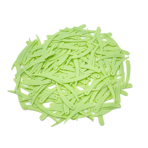 Sword Shape Flat Matte Sequins 34x5mm, 100 Grams - Shadow Lime