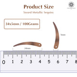 Sword Shape Flat Metallic Sequins 34x5mm, 100 Grams - Light Brown