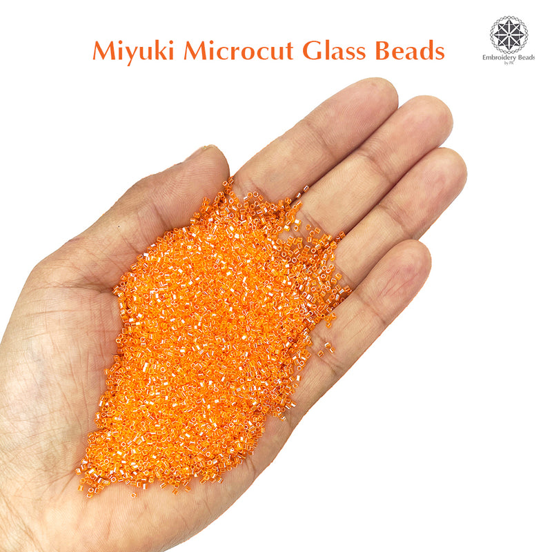 Miyuki Microcut Glass Beads Luster 1mm, Orange