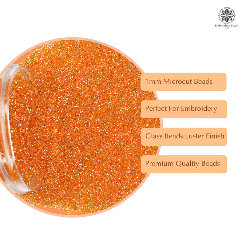 Miyuki Microcut Glass Beads Luster 1mm, Orange