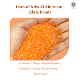 Miyuki Microcut Glass Beads Luster 1mm, Orange