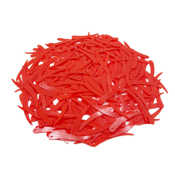Sword Shape Flat Opaque Sequins 34x5mm, 100 Grams - Orange